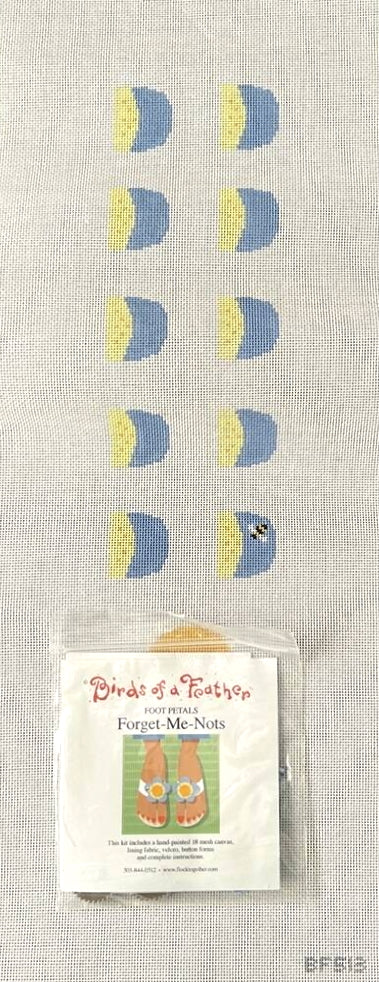 Birds of a Feather Forget Me Nots Foot Petals Needlepoint Canvas