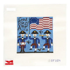 Birds of a Feather God Bless America Needlepoint Canvas