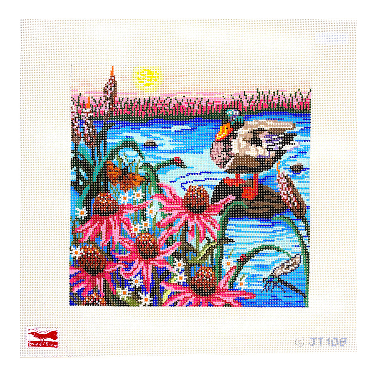 Birds of a Feather Jennie Taylor Peaceful Day Needlepoint Canvas