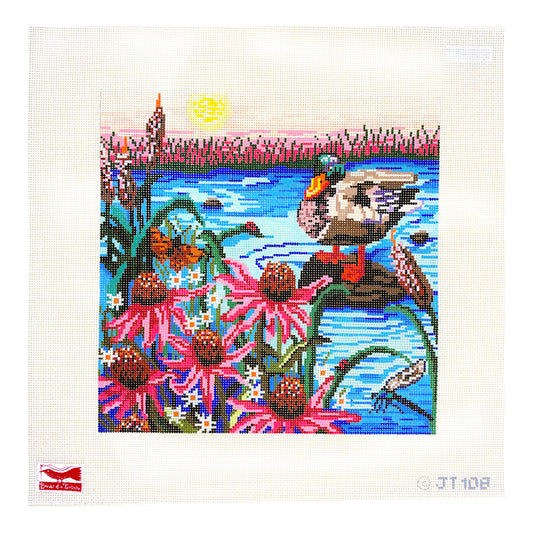 Birds of a Feather Jennie Taylor Peaceful Day Needlepoint Canvas