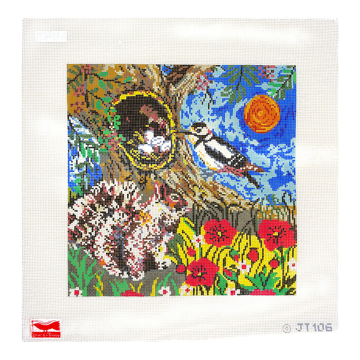 Birds of a Feather Jennie Taylor The Nest Needlepoint Canvas