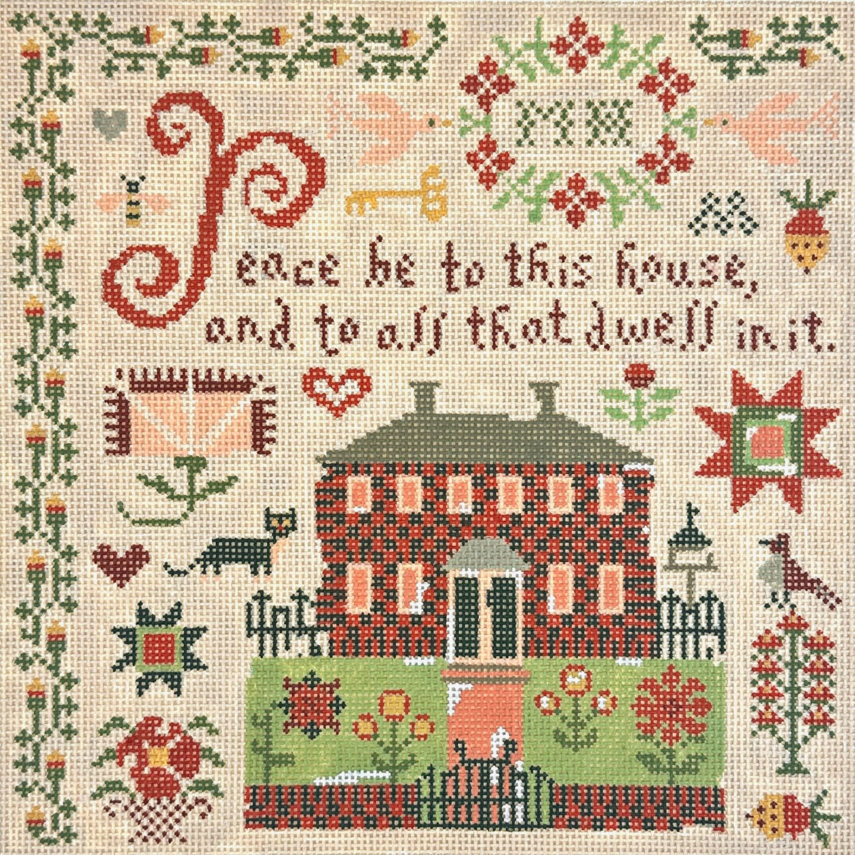Birds of a Feather Peace Needlepoint Canvas