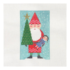 Birds of a Feather Red Santa Needlepoint Canvas