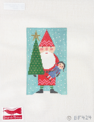 Birds of a Feather Red Santa Needlepoint Canvas