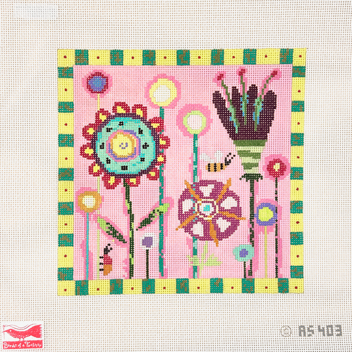 Birds of a Feather Spring Garden Needlepoint Canvas