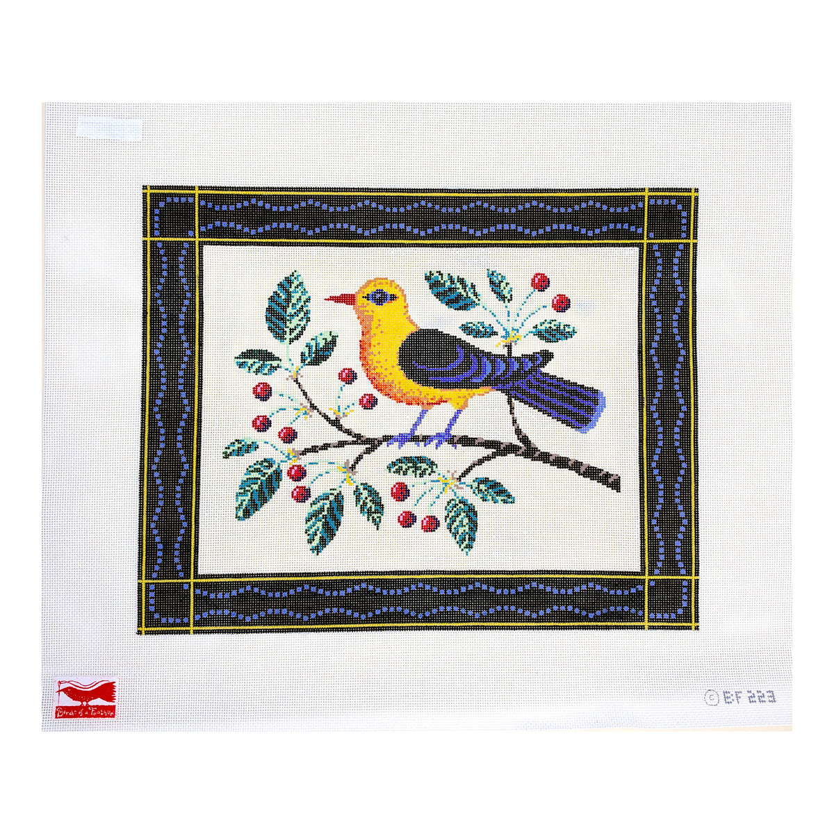Birds of a Feather Yellow Bird Needlepoint Canvas
