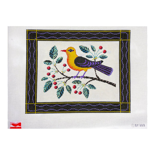 Birds of a Feather Yellow Bird Needlepoint Canvas