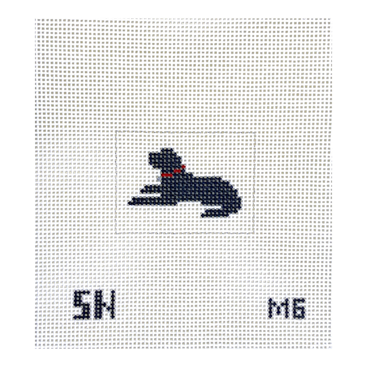Silver Needle Black Lab Lay Down Mini Needlepoint Canvas