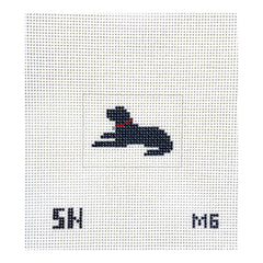 Silver Needle Black Lab Lay Down Mini Needlepoint Canvas