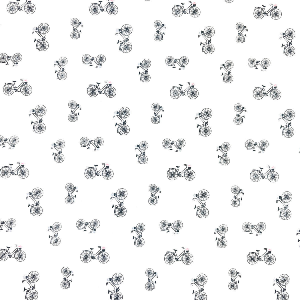 Blank Quilting Lower the Volume Bicycles Cotton Fabric - White
