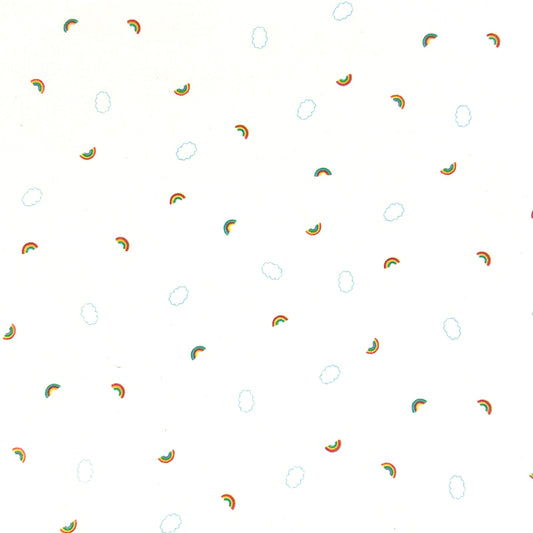 Blank Quilting Lower the Volume Rainbows Cotton Fabric - White