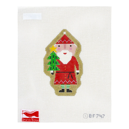 Birds of a Feather Blessed Home Santa Needlepoint Canvas