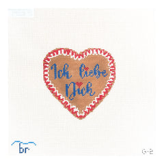 Blue Ridge Stitchery Ich Liebe Dich Heart Needlepoint Canvas