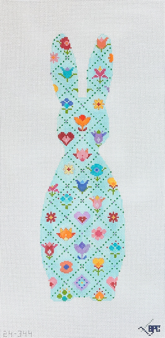 Blueberry Point Bunny Grid Needlepoint Canvas