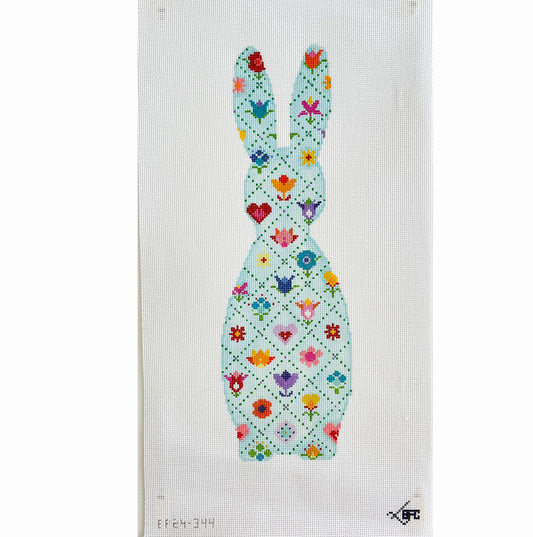 Blueberry Point Bunny Grid Needlepoint Canvas