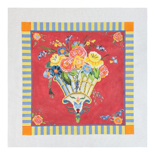 Blueberry Point Floral Bouquet Needlepoint Canvas
