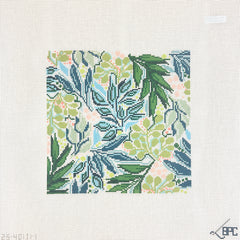 Blueberry Point Green Leaf Pattern Needlepoint Canvas
