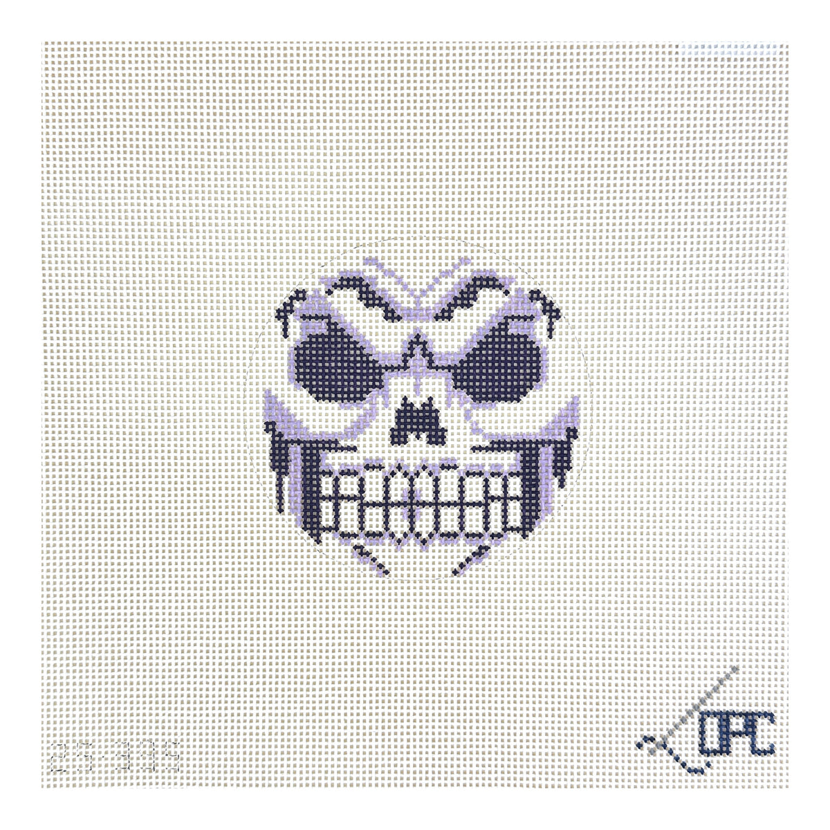 Blueberry Point Halloween Skull Needlepoint Canvas