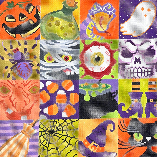 Blueberry Point Halloween Squares Needlepoint Canvas