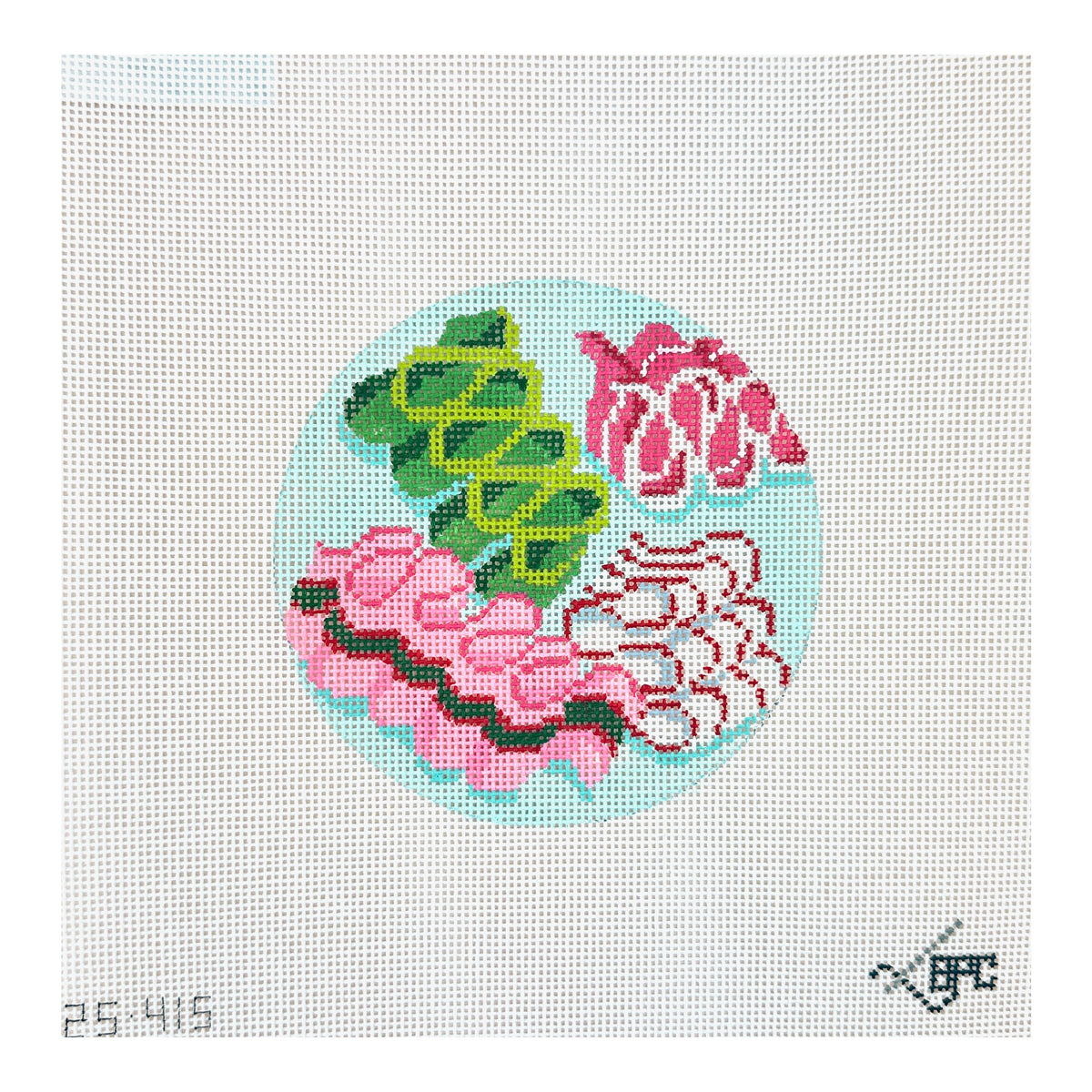 Blueberry Point Holiday Ribbon Candy Needlepoint Canvas