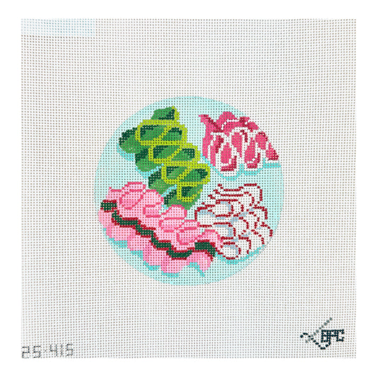 Blueberry Point Holiday Ribbon Candy Needlepoint Canvas