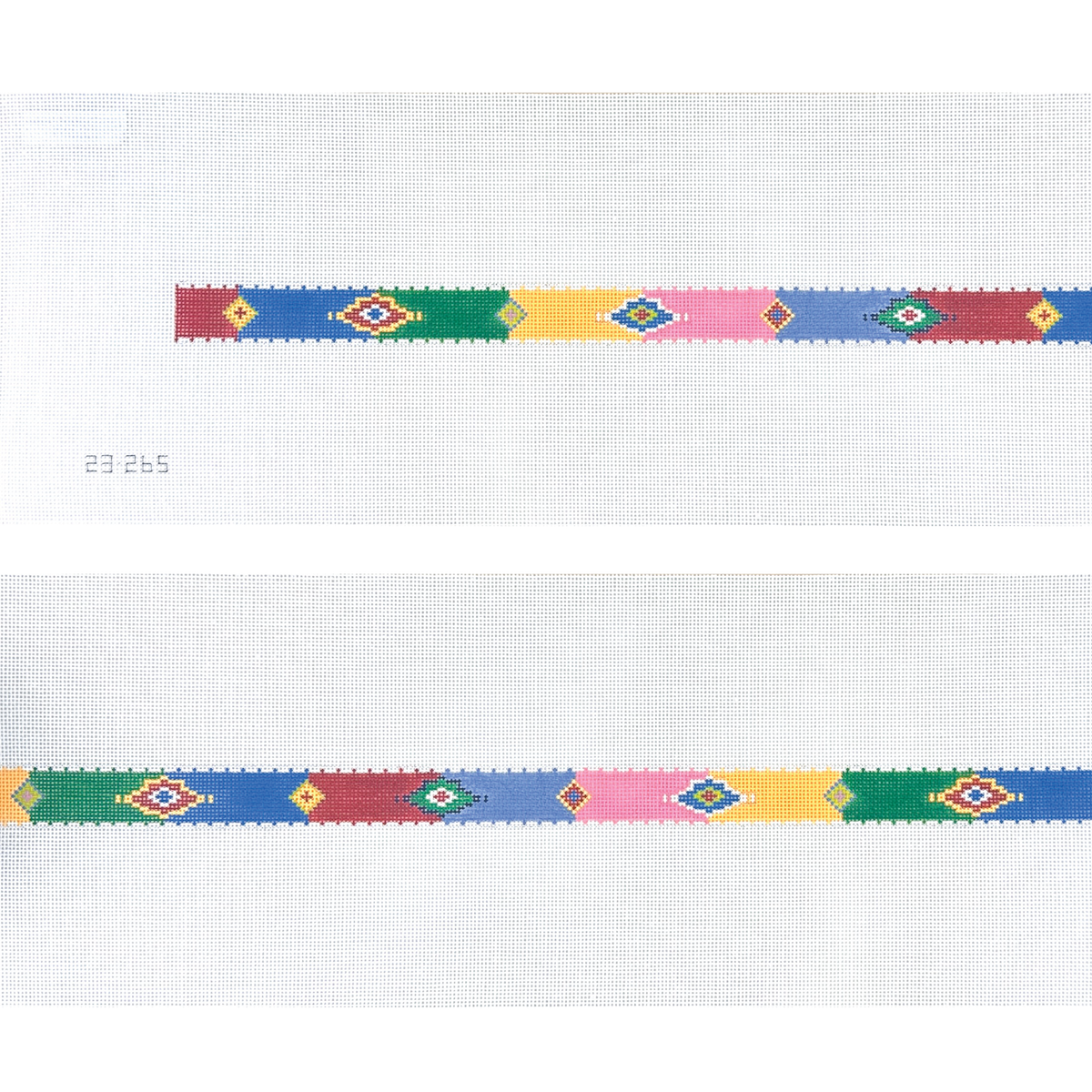 Blueberry Point Multi Color Pattern Belt or Purse Strap Needlepoint Canvas