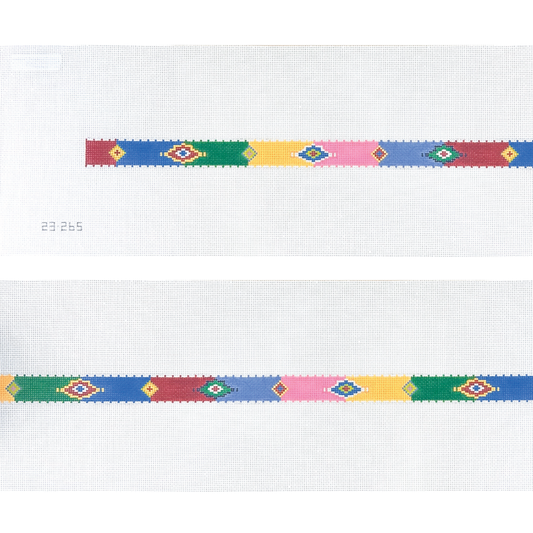 Blueberry Point Multi Color Pattern Belt or Purse Strap Needlepoint Canvas