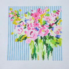 Blueberry Point Spring Flowers Needlepoint Canvas