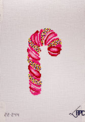 Blueberry Point Sprinkle Candy Cane Pink Needlepoint Canvas