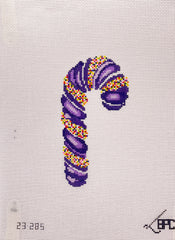 Blueberry Point Sprinkle Candy Cane Purple Needlepoint Canvas