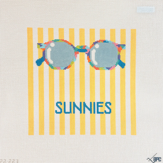 Blueberry Point Sunnies Yellow Stripe Eyeglass Case Needlepoint Canvas