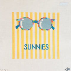 Blueberry Point Sunnies Yellow Stripe Eyeglass Case Needlepoint Canvas