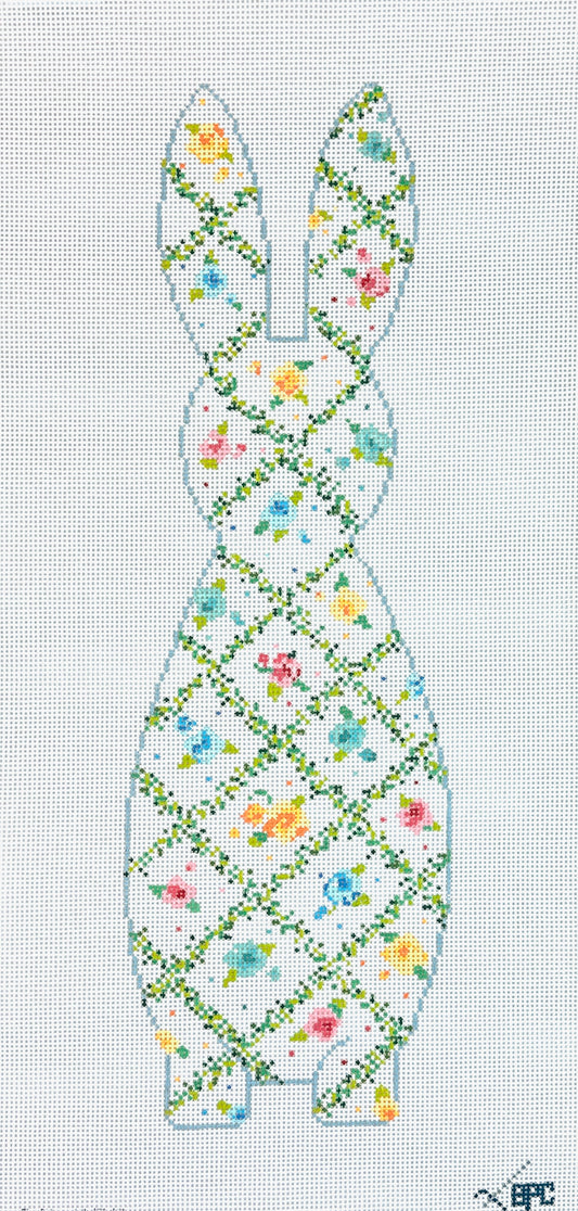 Blueberry Point Trellis Bunny Needlepoint Canvas