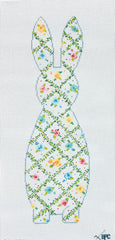 Blueberry Point Trellis Bunny Needlepoint Canvas