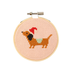 Cotton Clara Christmas Dachshund Cross Stitch Kit