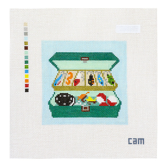 CAM Designs Fishing Tackle Box Needlepoint Canvas