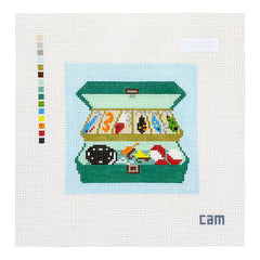CAM Designs Fishing Tackle Box Needlepoint Canvas