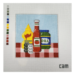 CAM Designs Grilling Condiments Needlepoint Canvas