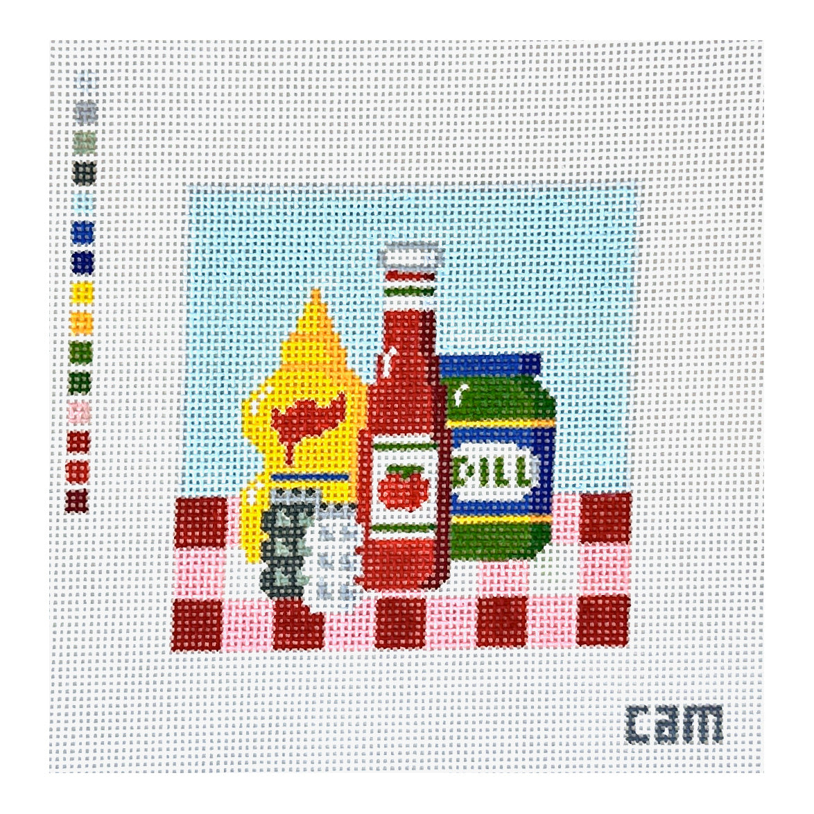 CAM Designs Grilling Condiments Needlepoint Canvas