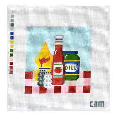 CAM Designs Grilling Condiments Needlepoint Canvas