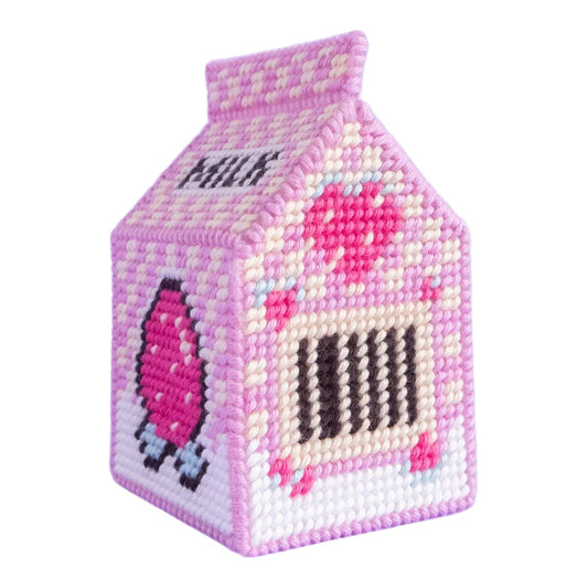 Canevas Fatal Studio Paca Strawberry Milkbox 3D Needlepoint Kit