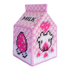 Canevas Fatal Studio Paca Strawberry Milkbox 3D Needlepoint Kit