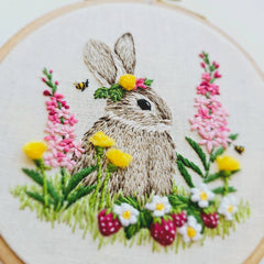 Jessica Long Embroidery Berry Patch Bunny Hand Embroidery Craft Kit