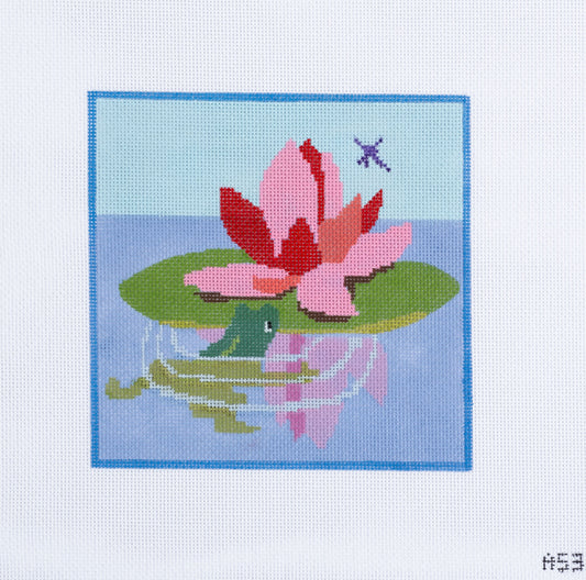 Changing Woman Designs Water Lily and Frog Needlepoint Canvas