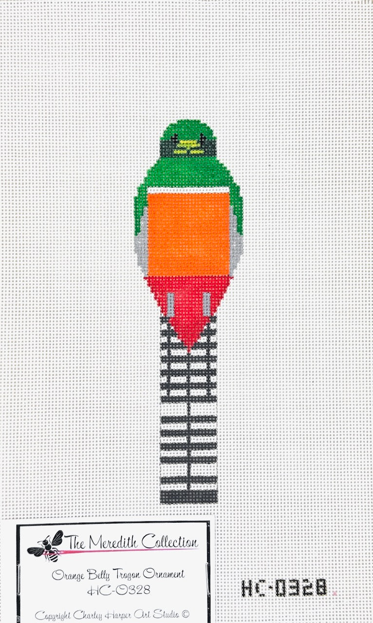 Charley Harper Orange Belly Trogon Needlepoint Canvas