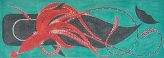 Charley Harper Squid and Whale Needlepoint Canvas