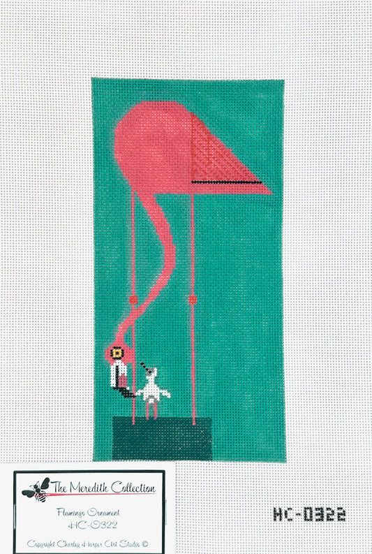 Charley Harper Flamingo Needlepoint Canvas