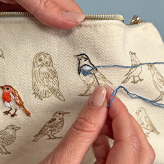 Chasing Threads Stitch Your Birds Zip Pouch Embroidery Kit