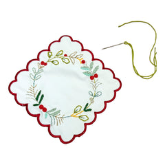 Chasing Threads Stitch Your Christmas Cocktails Napkins Festive Embroidery Kit