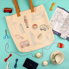 Chasing Threads Stitch Your City London Tote Bag Embroidery Kit